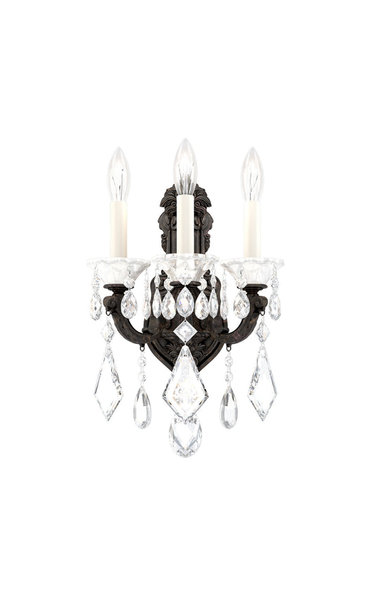 La Scala 3 Light Wall Sconce Heirloom Bronze Clear Crystals SwarovskiBy Schonbek
