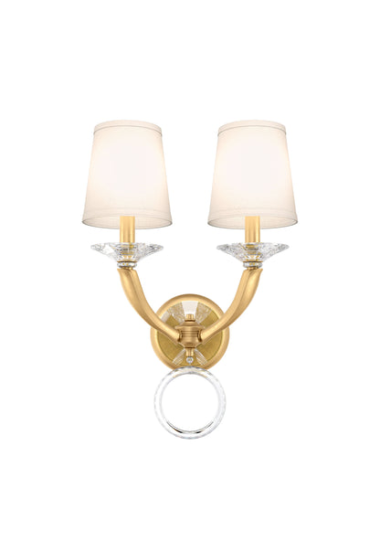 Schonbek Ma1002N-22O 2 Light Crystal Sconce, Heirloom GoldBy Schonbek