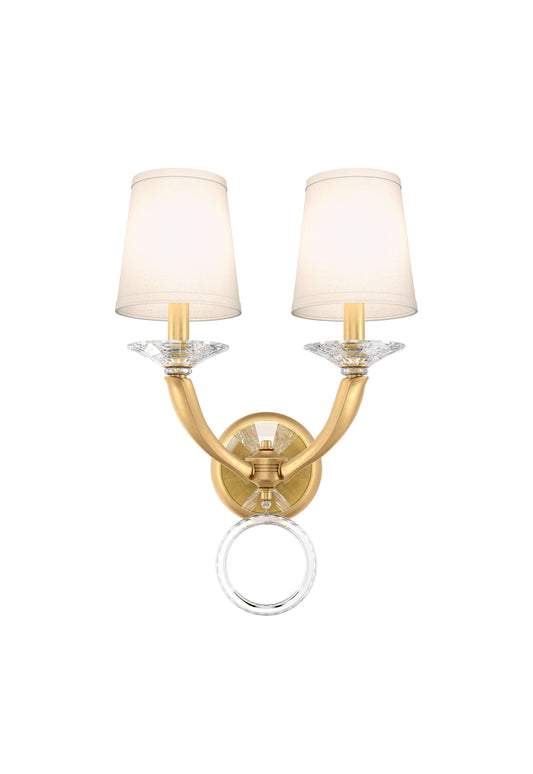 Schonbek Ma1002N-22O 2 Light Crystal Sconce, Heirloom GoldBy Schonbek