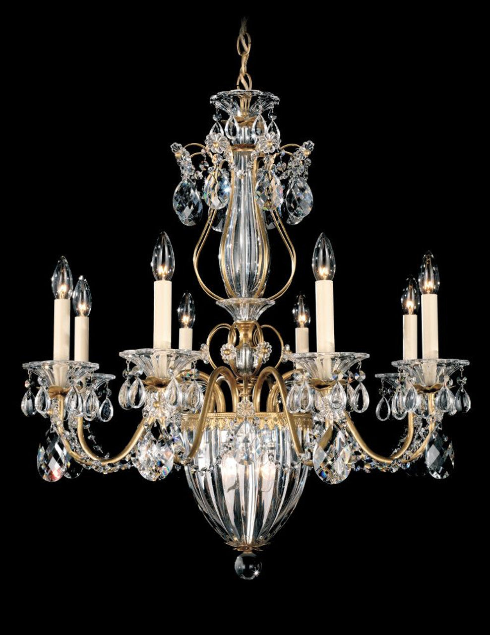 Vesca Chandelier, 5-Light, Heirloom Bronze, Clear Heritage Crystal, 23"W (VA8355N-76H 1HPKMZ)