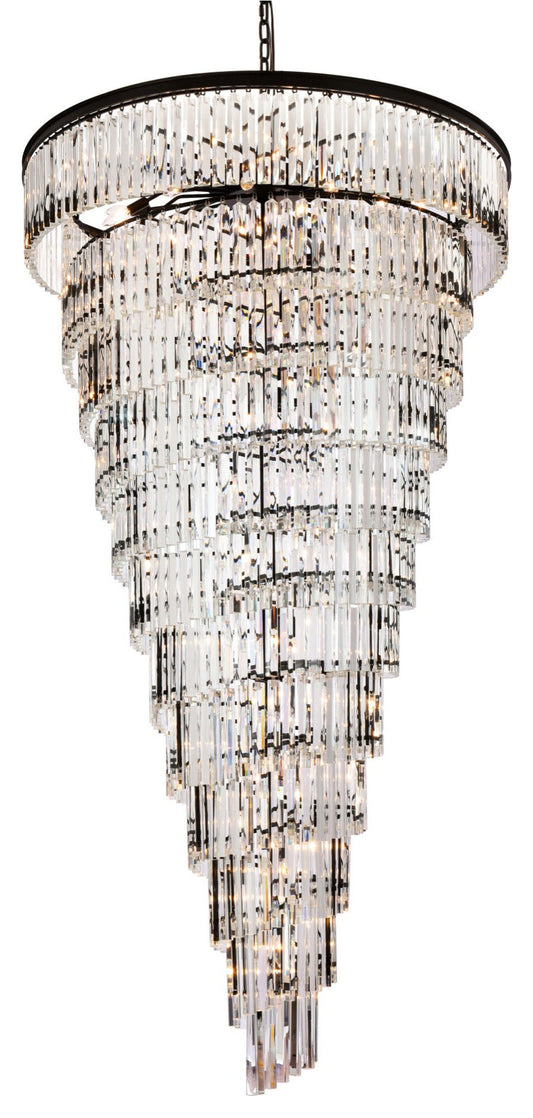 Elegant Lighting 1201SR48 Sydney 58 Light 48"W Crystal Waterfall - Matte BlackBy Elegant Furniture & Lighting