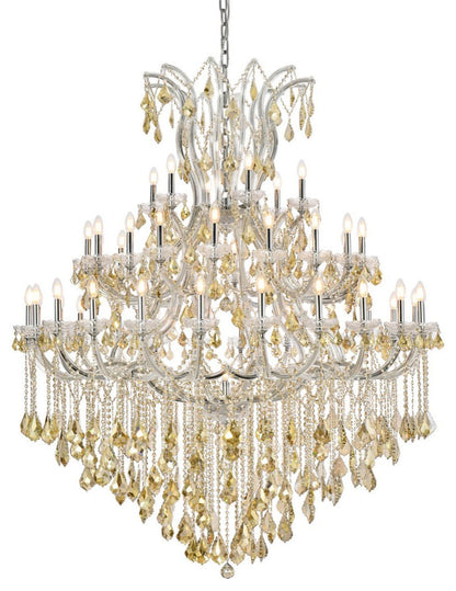 Elegant 2800G60C-GT/RC Maria Theresa 49-Light Chrome Chandelier Golden TeakBy Elegant Furniture & Lighting