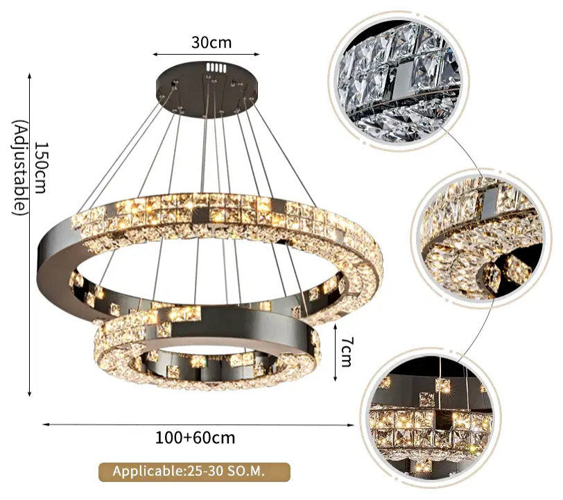 Bacci 2-Tier Crystal Chandelier LightBy Morsale.com
