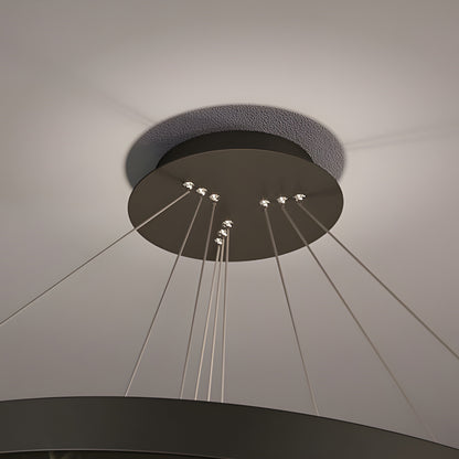 Altidona | Black Rings Modern Crystal Creative Luxury Hanging Led Chandelier, 3 Rings 4 BasesBy Miron Demid LLC