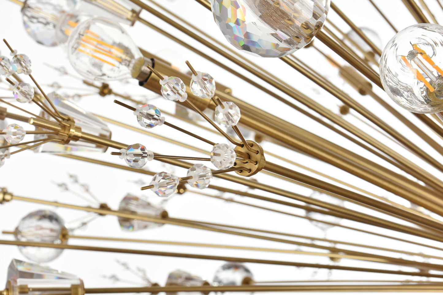 Elegant Lighting 2500G50L3 Vera 90 Light 50"W Crystal Sputnik - Satin GoldBy Elegant Furniture & Lighting