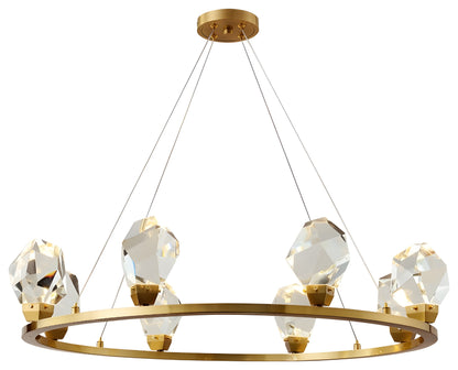 Zagarise | Circle/Linear Diamond Crystal Chandelier for Bedroom, Ring31,5"By Miron Demid LLC