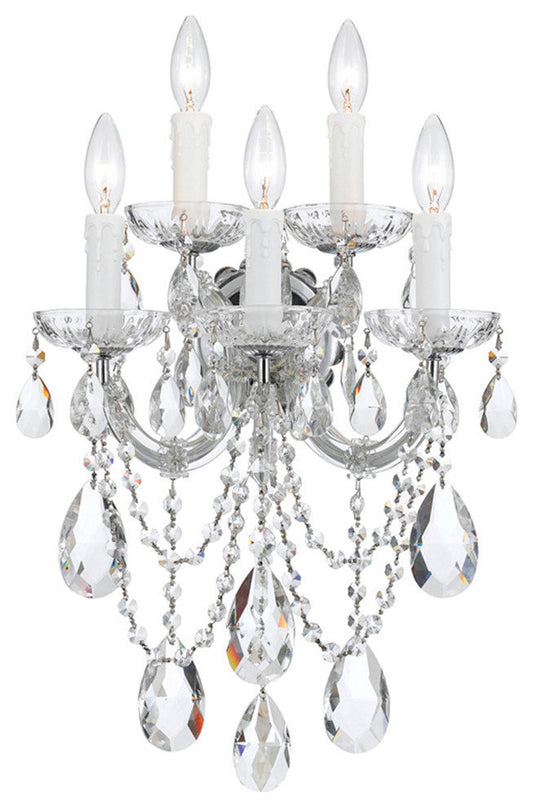Maria Theresa 5 Light Swarovski Strass Crystal Chrome SconceBy Crystorama Lighting