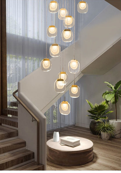 MIRODEMI? Vernazza Creative Staircase Crystal Chandelier, 15 LightsBy Miron Demid LLC