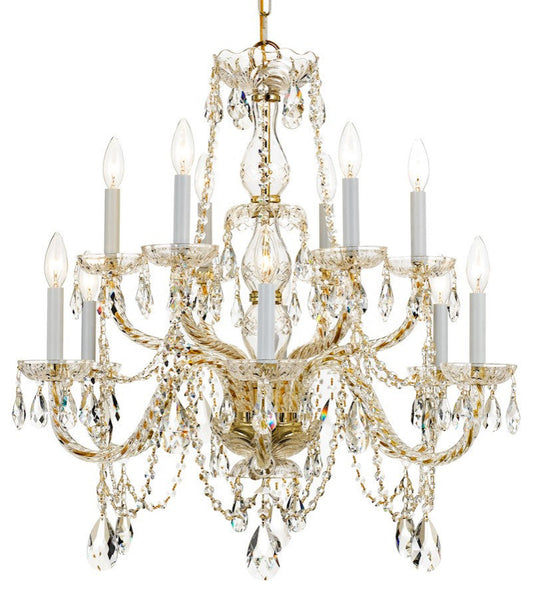 Crystorama Crystal 12 Lt Spectra Crystal Brass Chandelier IIIBy Crystorama Lighting