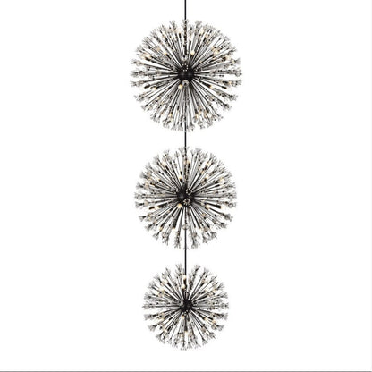 Elegant Lighting 2500G50L3 Vera 90 Light 50"W Crystal Sputnik - BlackBy Elegant Furniture & Lighting