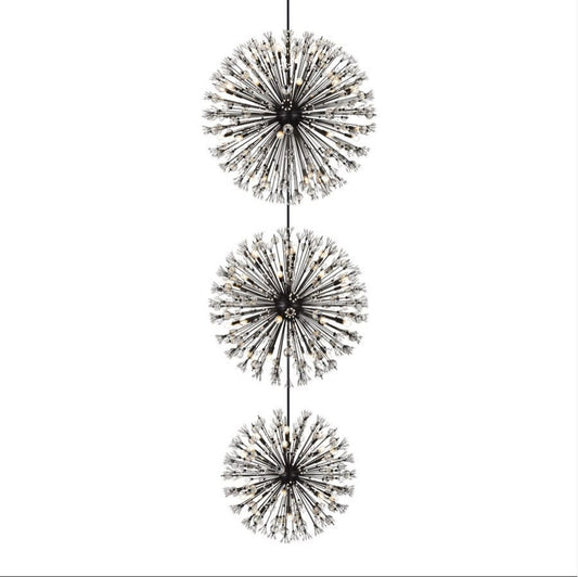 Elegant Lighting 2500G50L3 Vera 90 Light 50"W Crystal Sputnik - BlackBy Elegant Furniture & Lighting