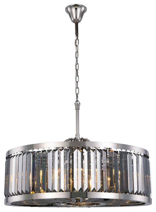 Chelsea 10 Light Chandelier in Polished Nickel with (Grey) Royal Cut CrystalBy Urban Classic
