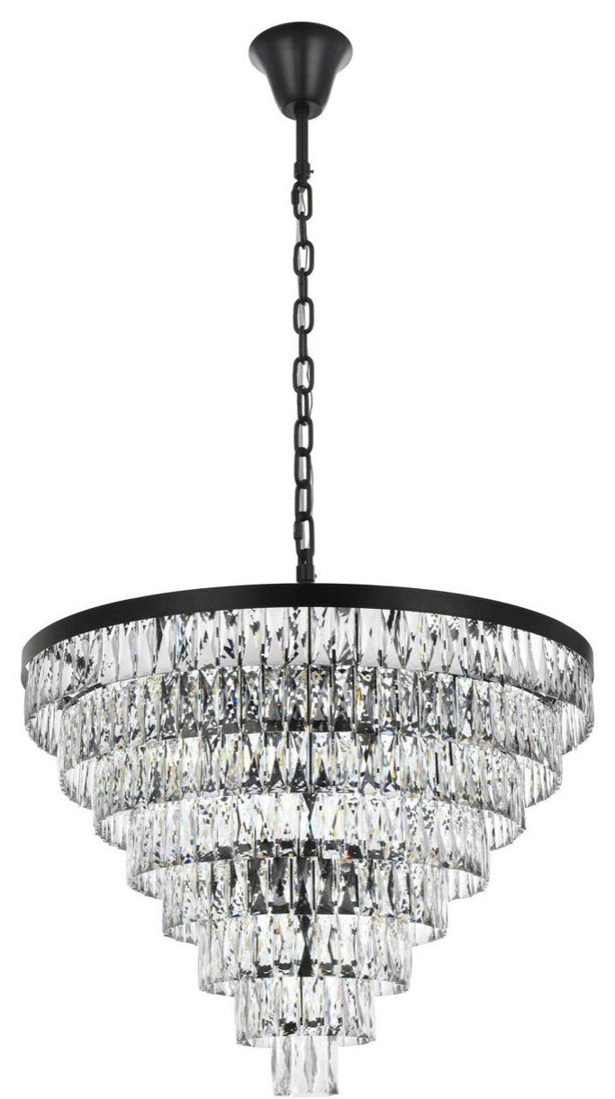 Josephine 29 Light Chandelier, BlackBy Elegant Furniture & Lighting