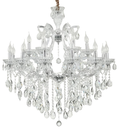 Zenevredo | European-Style Retro Crystal Candle Shape Chandelier, Clear Light Color, 15 HeadsBy Miron Demid LLC