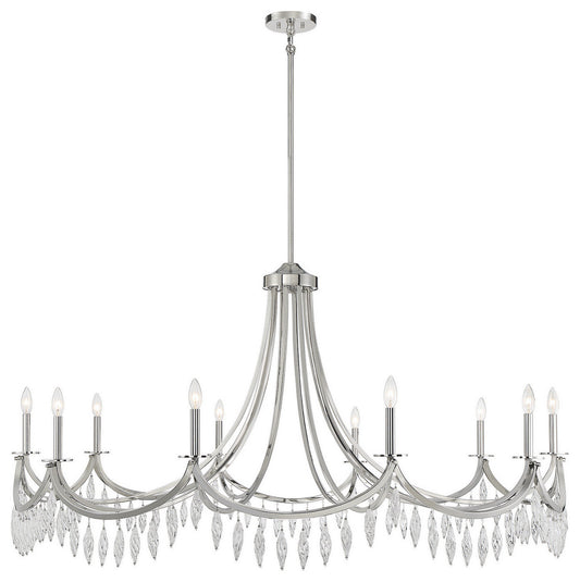 Savoy House Kameron Ten Light Chandelier, Polished NickelBy Savoy House