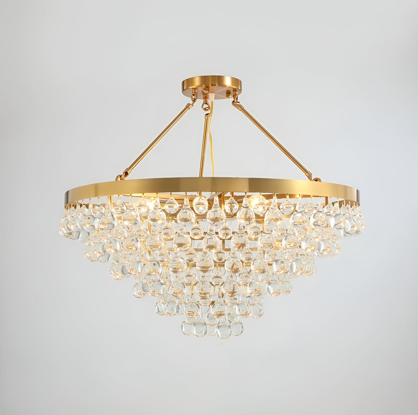 Houffalize | Gold/Black Crystal Round Chandelier for Living Room, Gold29.5"By Miron Demid LLC