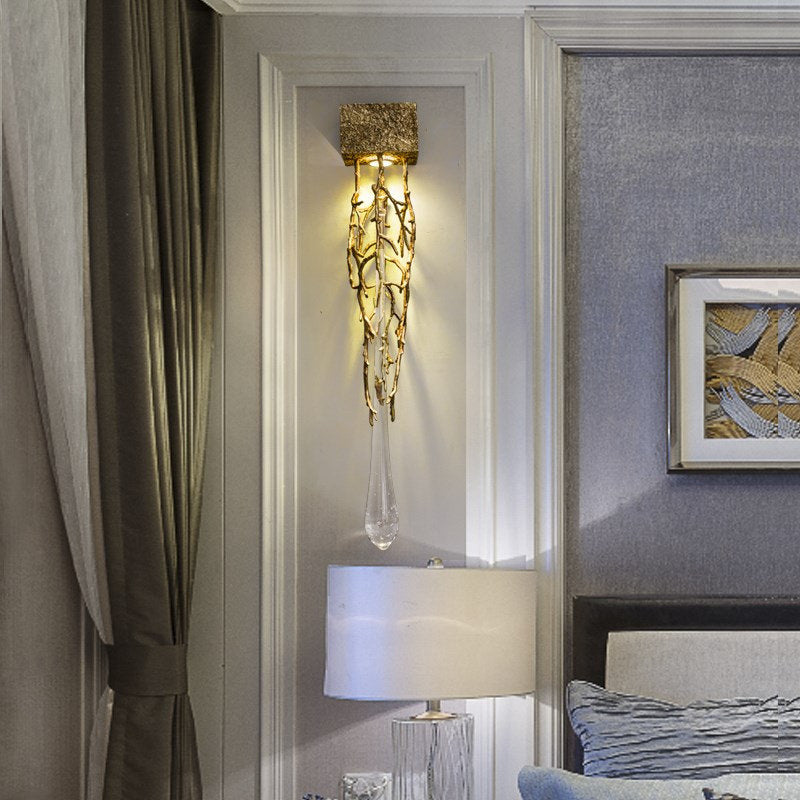 Jumilla | Creative LED Crystal Copper Wall Lamp, Copper, Cool LightBy Miron Demid LLC