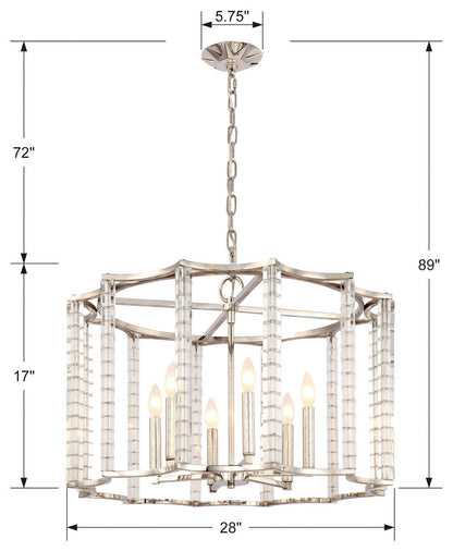 Carson 6 Light Chandelier, Polished NickelBy Crystorama Lighting
