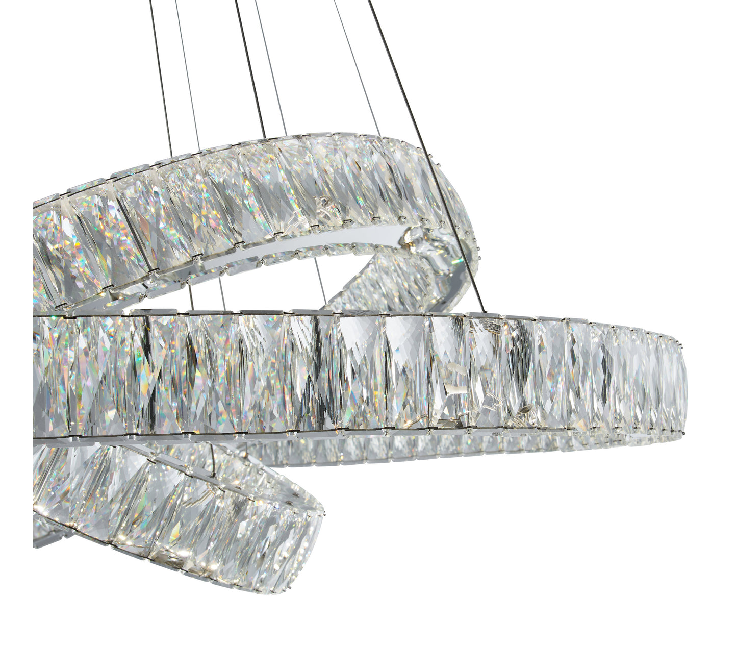 Crystal Elegance Integrated LED 3 Rings ChandelierBy Finesse Decor