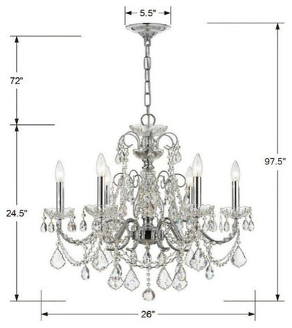 Imperial 6-Light Chandelier in Minimalist Style, 26"Wx24.5"HBy Crystorama Lighting