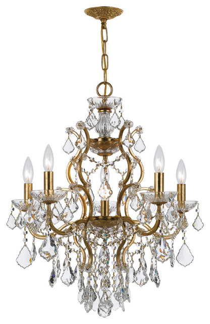 Filmore 6 Light Chandelier, Antique Gold, Clear Swarovski StrassBy Crystorama Lighting