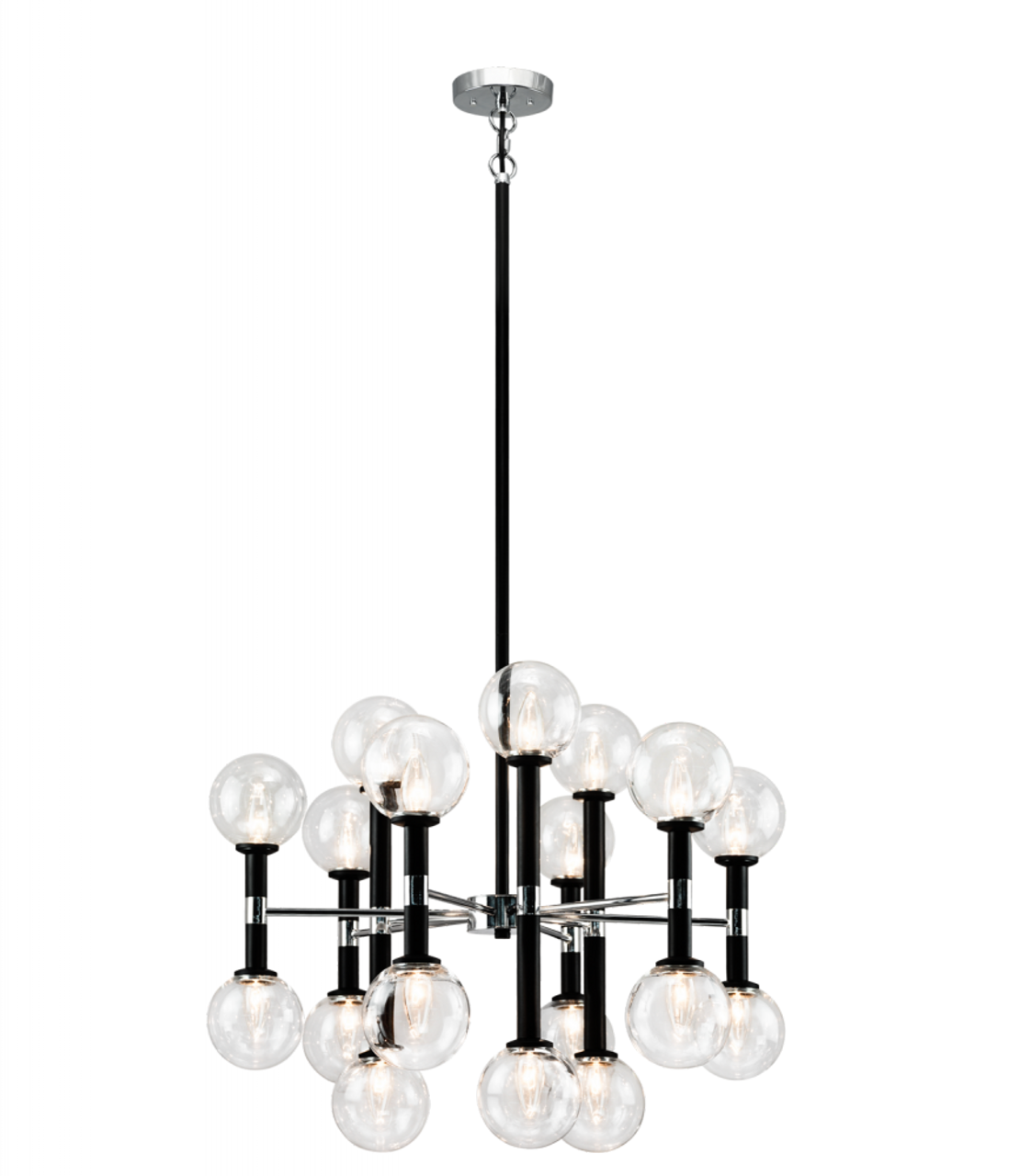 The Bougie Chandelier, 19-Light, Chrome, 29.5"W (C63019CHOP 305UQ8E)