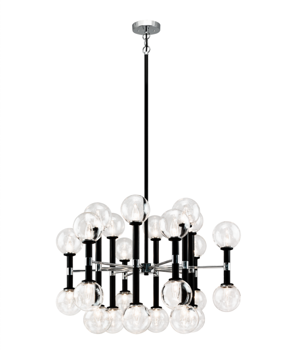 Stellar Chandelier, 24-Light, Black, 30"W (C75324BKCL 305UT84)