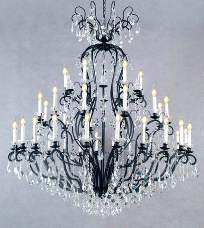 Wrought Iron Crystal Chandelier Chandeliers Lighting H72" x W60"By HarrisonLane510
