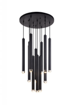 Particles Pendant, 12-Light, Black, Chrome, 38"W (C58212CHOP 305UR6Z)