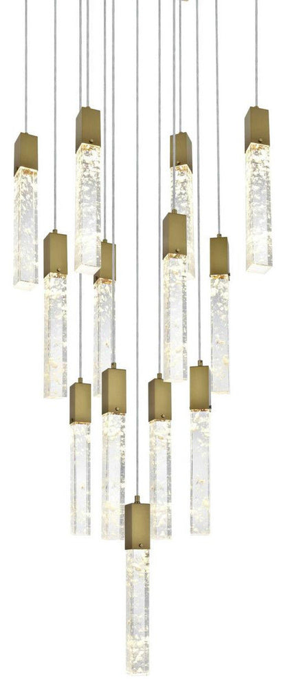 Aurora 13 Light Pendant, Satin GoldBy Elegant Furniture & Lighting