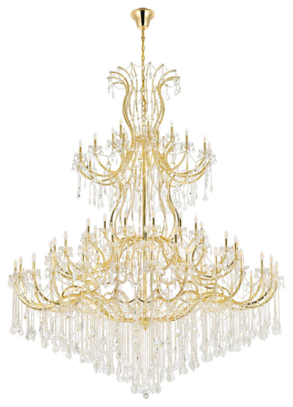 Elegant Lighting 2800G120/RC Maria Theresa 84 Light 96"W Crystal - GoldBy Elegant Furniture & Lighting