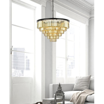 Urban Classic Sydney 33-Light Metal Royal Cut Chandelier in Matte BlackBy Urban Classic
