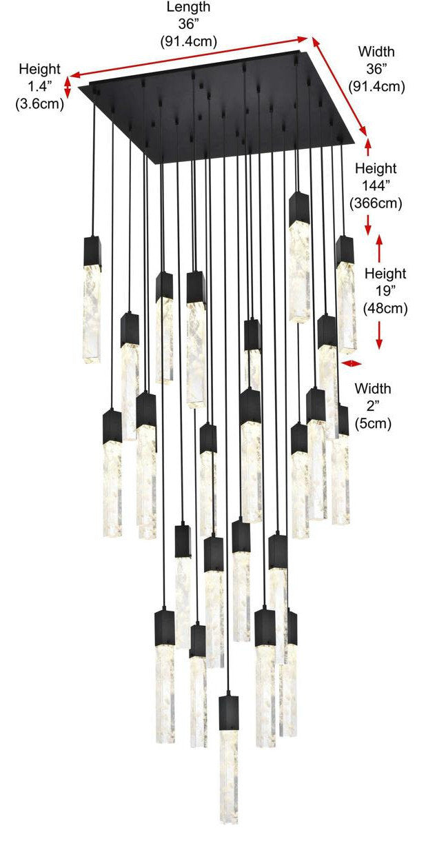 Aurora 16 Light Chandelier, Satin GoldBy Elegant Furniture & Lighting