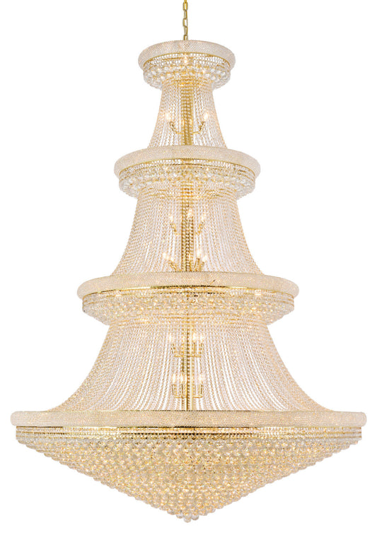 Elegant Lighting V1800G72/RC Primo 66 Light 72"W Crystal Empire - GoldBy Elegant Furniture & Lighting