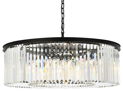 Elegant 1238G43MB/RC Sydney 10-Light Matte Black Chandelier ClearBy Elegant Furniture & Lighting