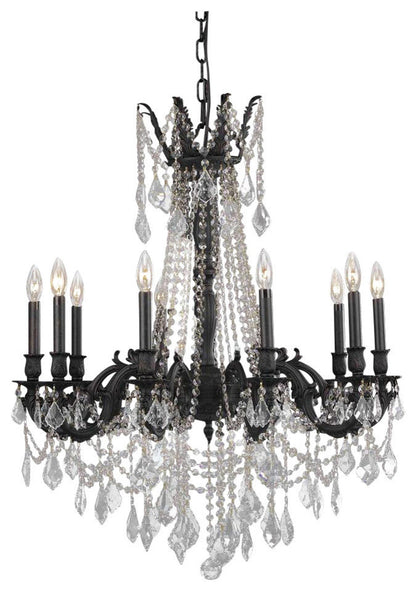 Elegant Rosalia 10-Light Dark Bronze Chandelier Golden TeakBy Elegant Furniture & Lighting