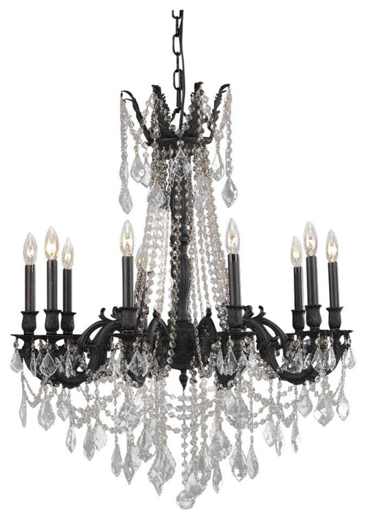Elegant Rosalia 10-Light Dark Bronze Chandelier Golden TeakBy Elegant Furniture & Lighting