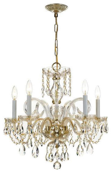 Crystal Crystal 5 Light Chandelier in Classic Style, 22"Wx21"HBy Crystorama Lighting