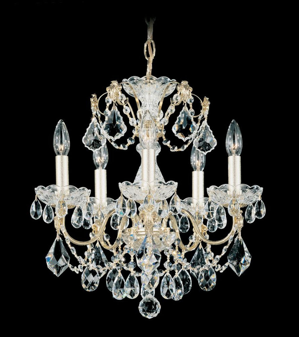 Century Chandelier, 5-Light, French Gold, Clear Heritage Crystal, 17"W (1704-26 17UXJG)