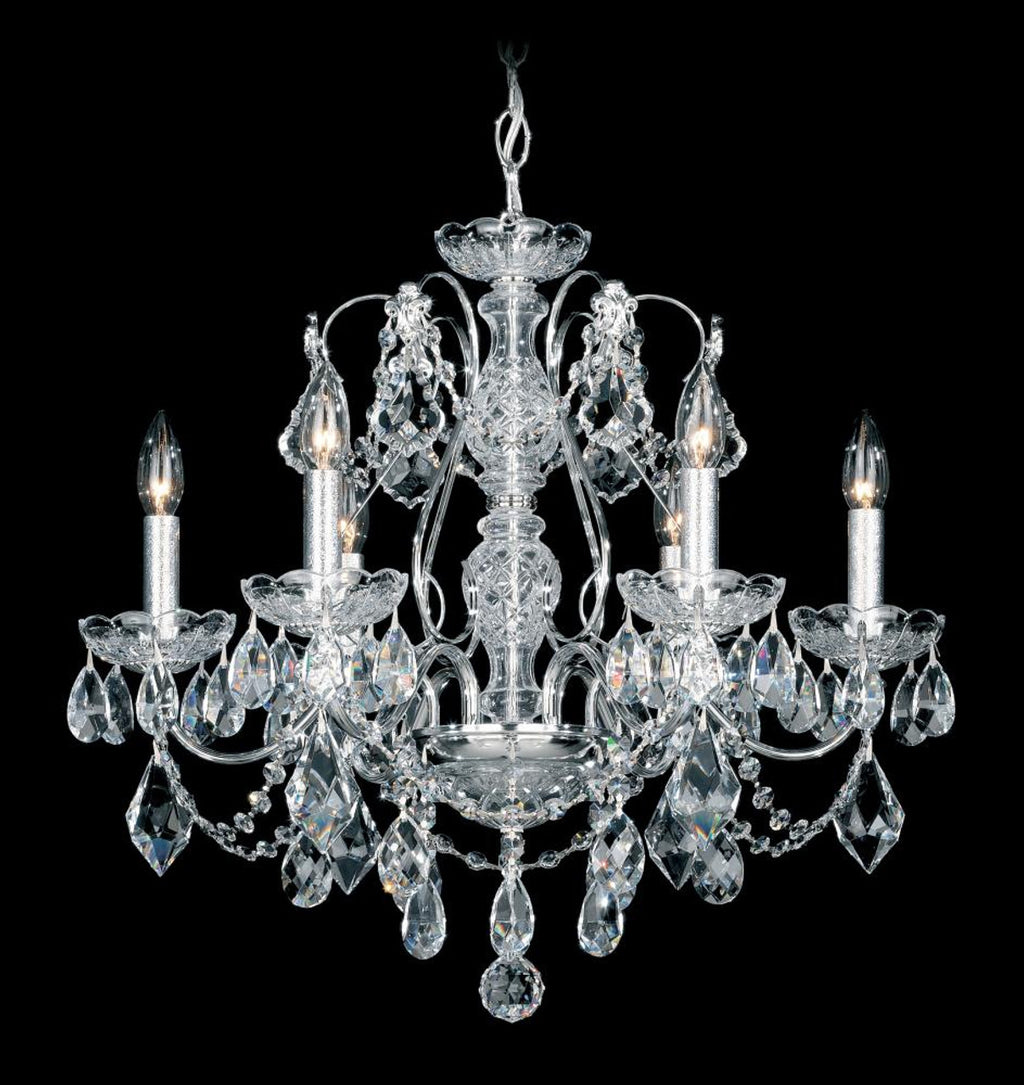 Sterling Chandelier, 6-Light, Aurelia Gold, Clear Swarovski Crystal, 21"W (2994-211S 17V0FN)