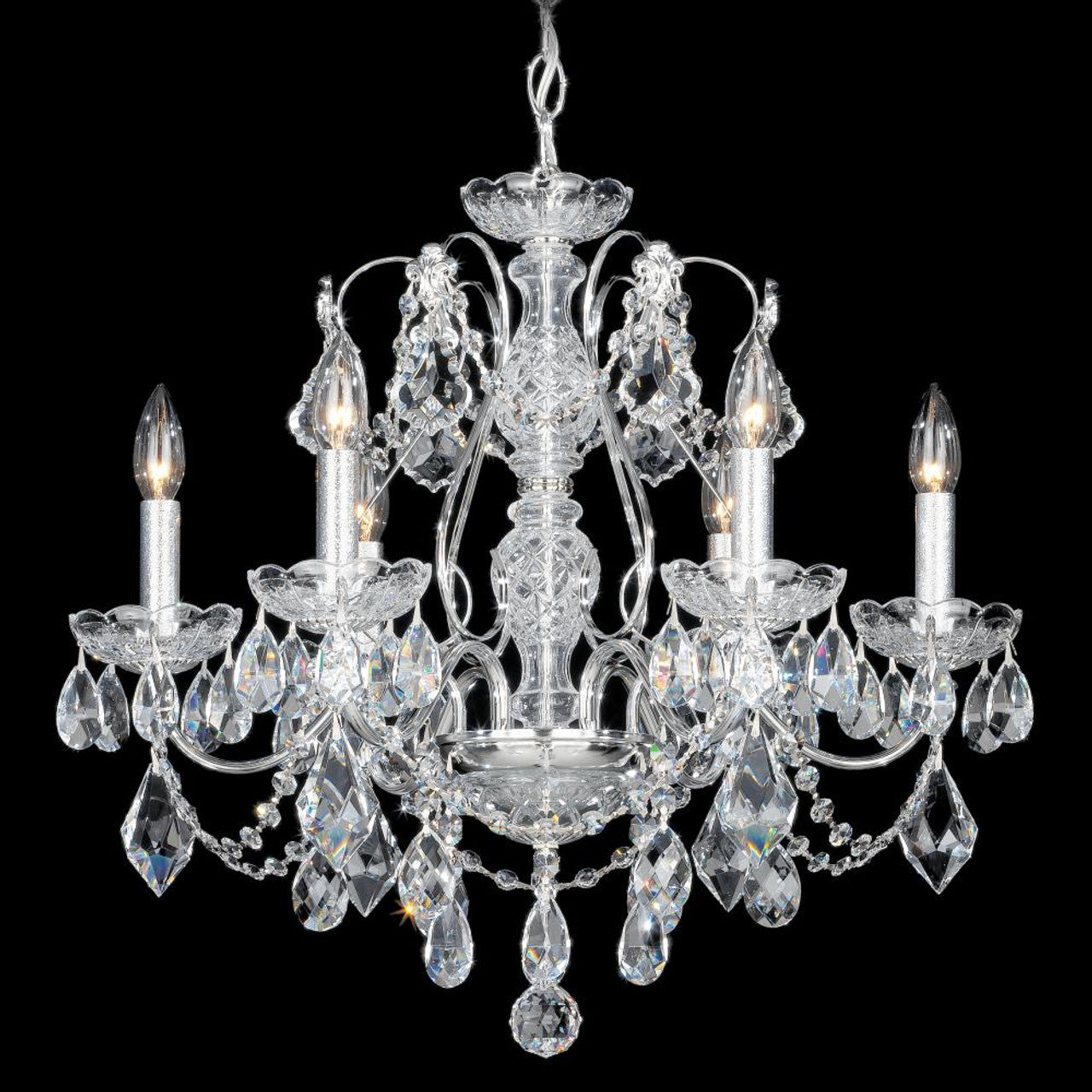 La Scala Chandelier, 8-Light, Florentine Bronze, Clear Swarovski Crystal, 25"W (5007-83S 1HPUFK)