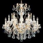 Century Chandelier, 12-Light, Etruscan Gold, Clear Heritage Crystal, 30"W (1712-23 1HPVG4)