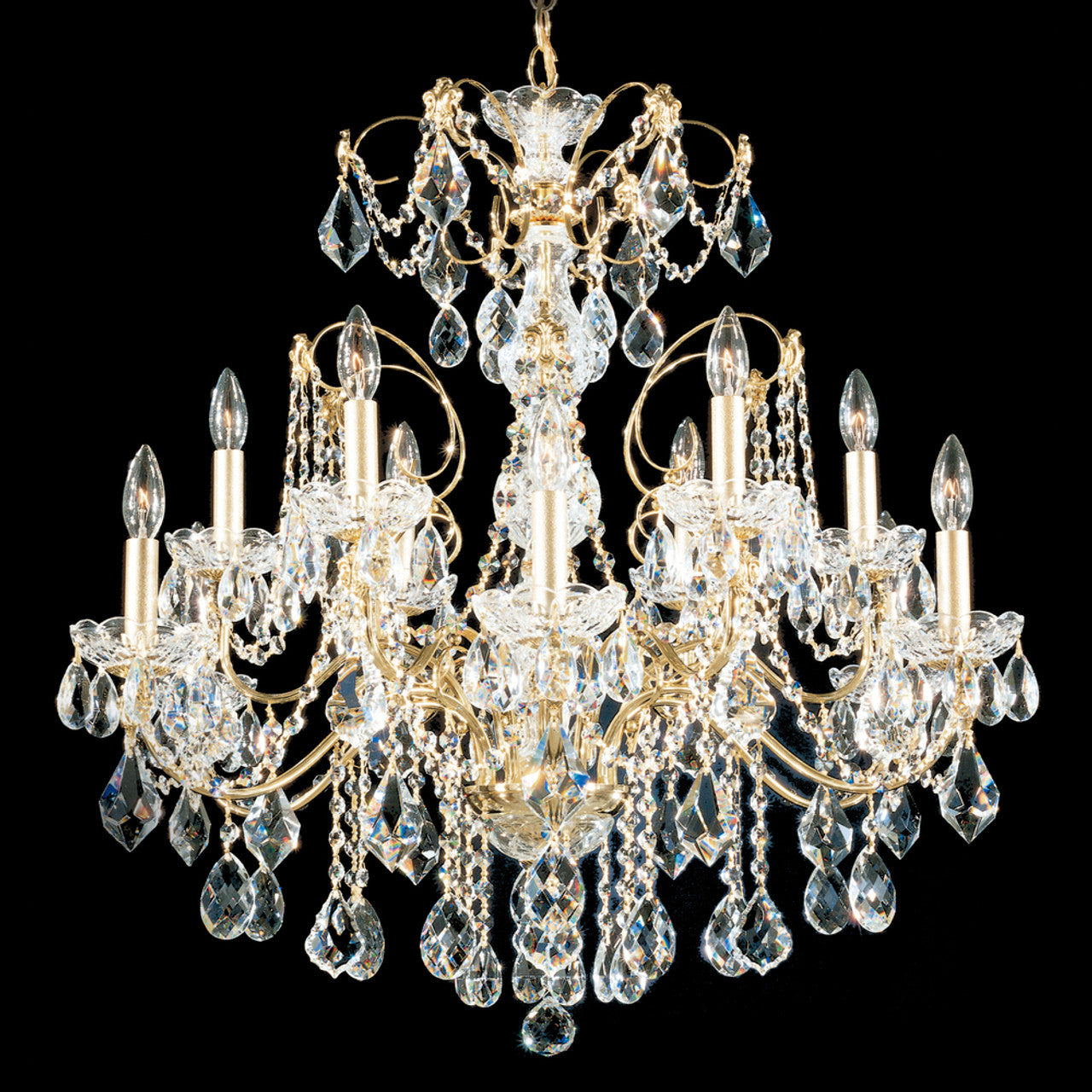 Vesca Chandelier, 5-Light, Antique Silver, Clear Heritage Crystal, 23"W (VA8355N-48H 1HPKMT)