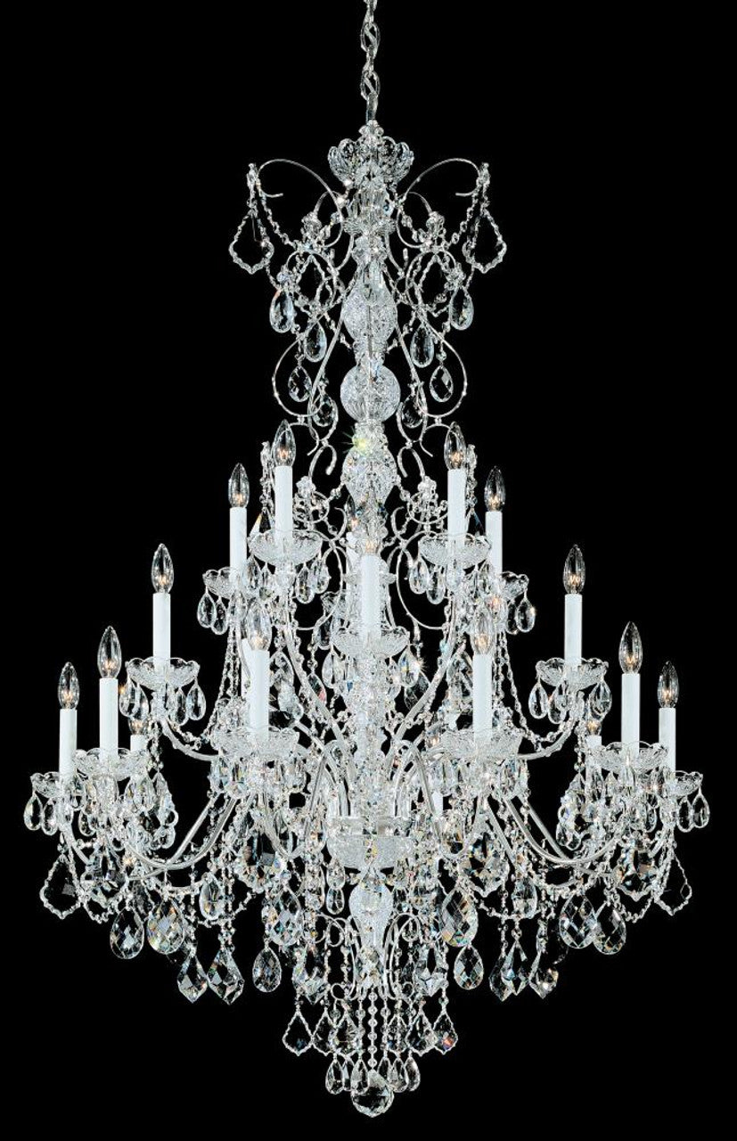 Century Chandelier, 9-Light, Polished Silver, Clear Heritage Crystal, 26"W (1709-40 1A2CM)