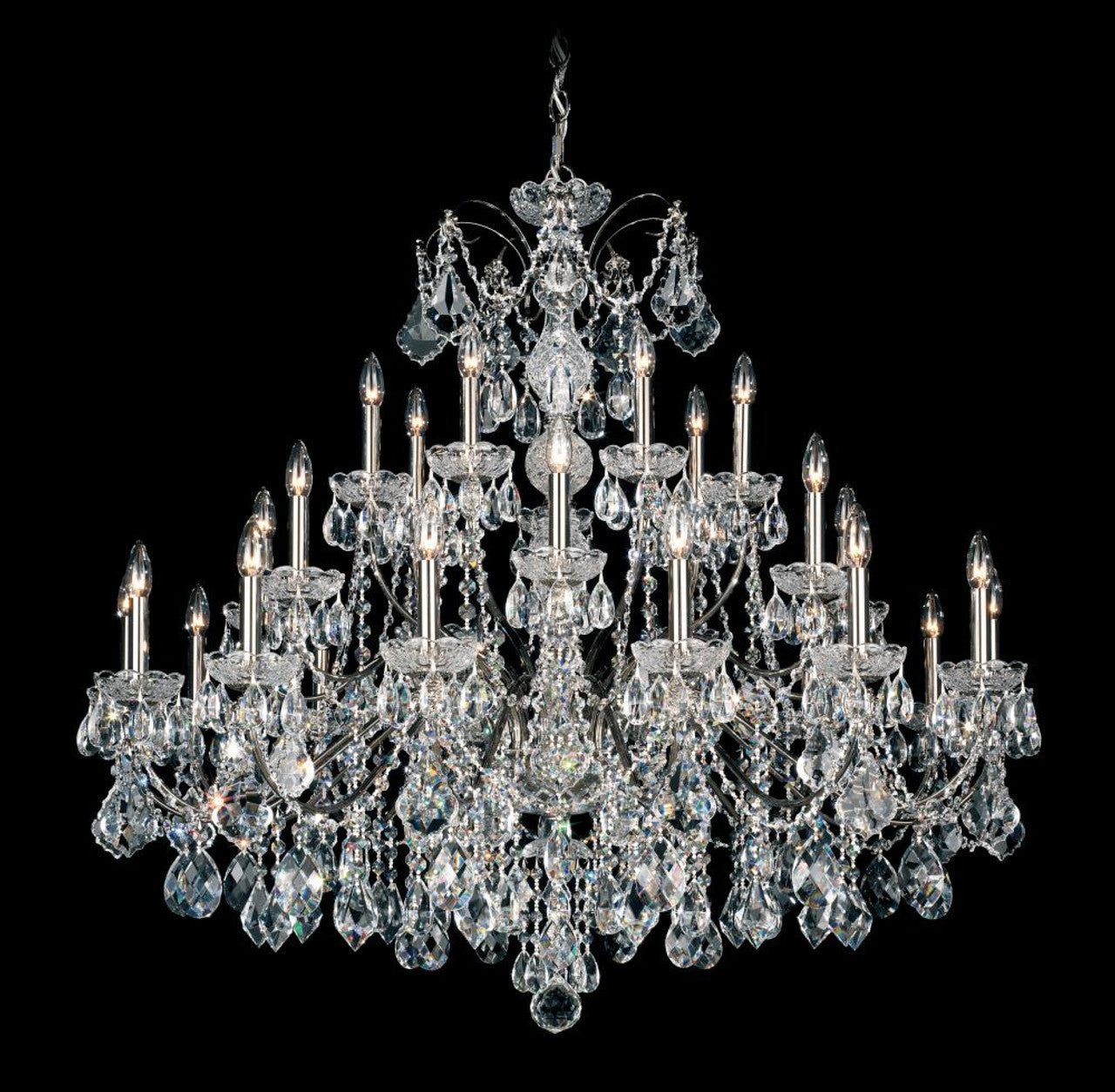 Century Chandelier, 28-Light, Black Pearl, Clear Heritage Crystal, 42.5"W (1718-49 1A2CX)
