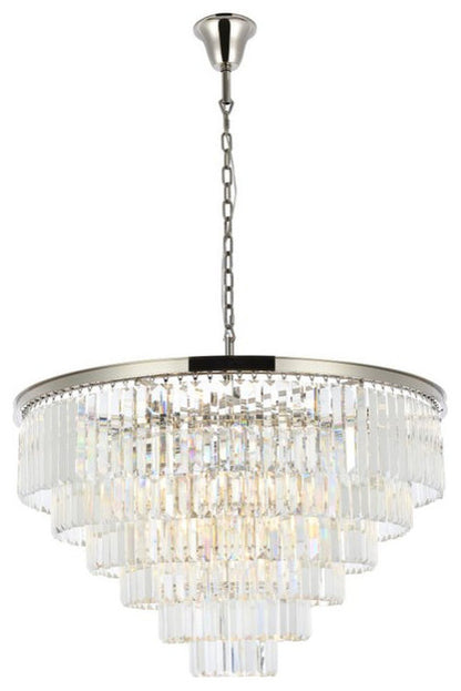 Elegant 1231D44PN/RC Sydney 33-Light Polished Nickel Chandelier ClearBy Elegant Furniture & Lighting