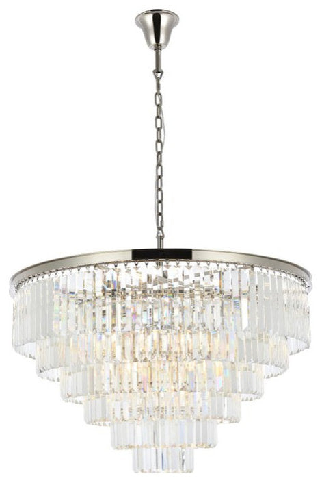 Elegant 1231D44PN/RC Sydney 33-Light Polished Nickel Chandelier ClearBy Elegant Furniture & Lighting