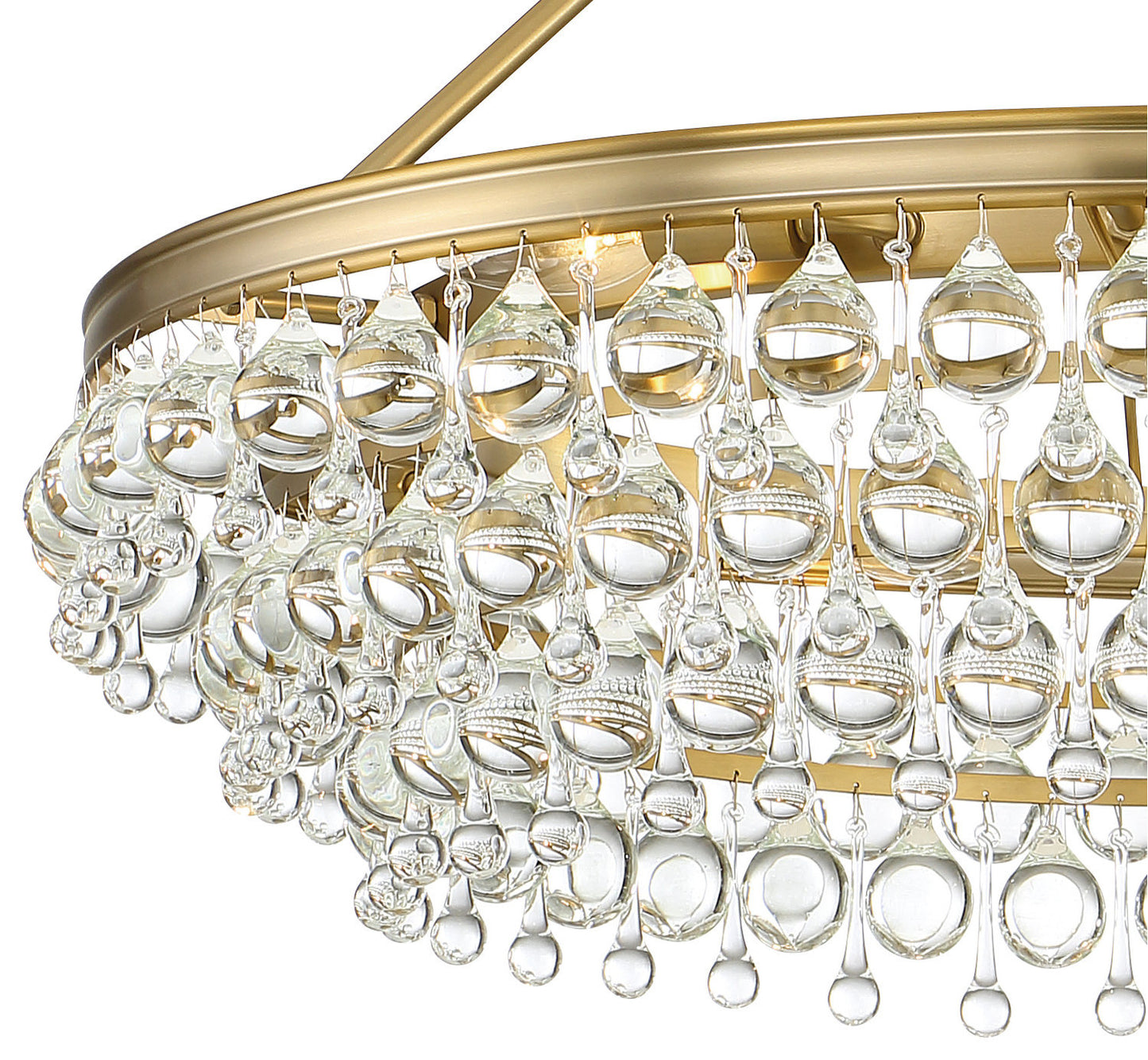 Calypso 6 Light Crystal Teardrop Vibrant Gold ChandelierBy Crystorama Lighting