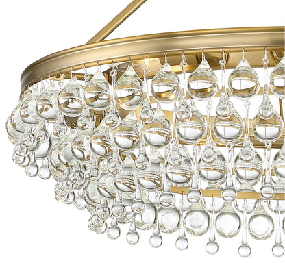 Calypso 6 Light Crystal Teardrop Vibrant Gold ChandelierBy Crystorama Lighting