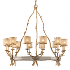 Hydrangea Bloom Chandelier, 45-Light, Gold, 35.38"W (C69836GL 3060PMT)
